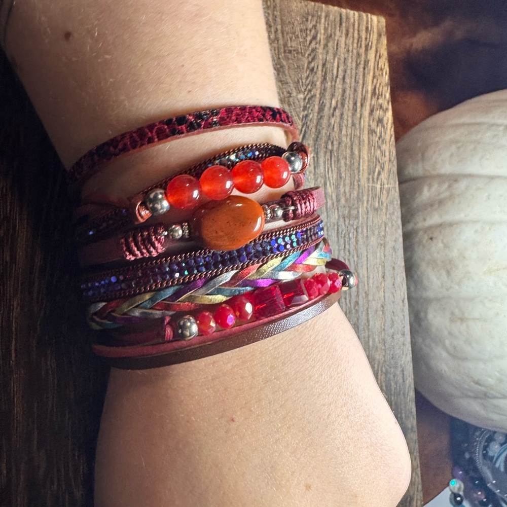 Ryze Vegan Leather Wrap Red Bundle